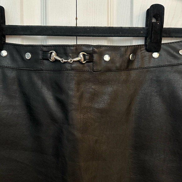 Faux Black Leather Skirt - Picture 2 of 2